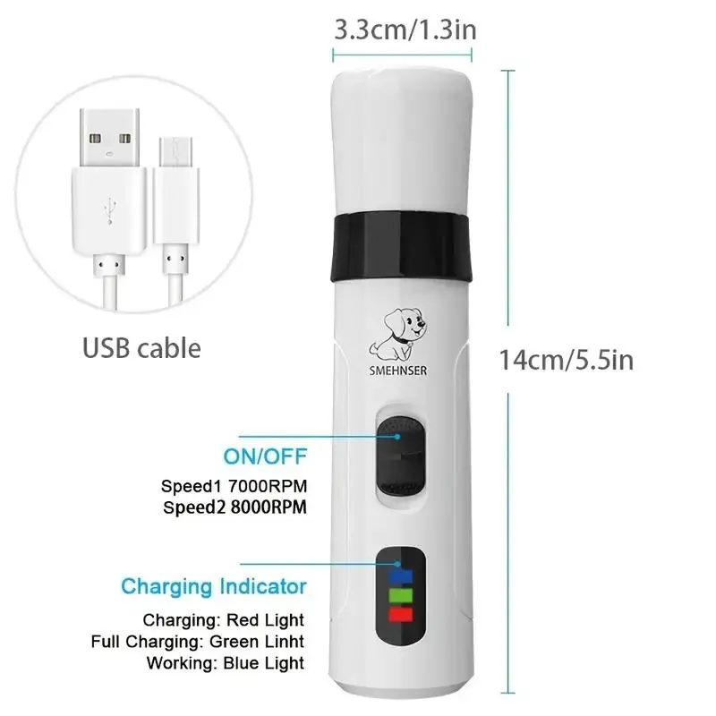 Pet Electric Nail Trimmer, 1 Box Pet Nail Polisher & Accessories, Rechargeable Pet Nail Clipper, Professional Dog & Cat Grooming Tool,  Funky Bedroom Accessories 1