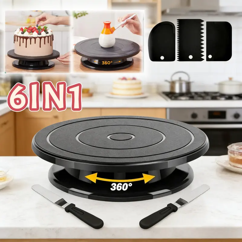 Cake Tray/Meja Putar Alas/Hias Kue Meja Putar Dekor 360 Rotary Meja Putar Kue ANTI SLIP