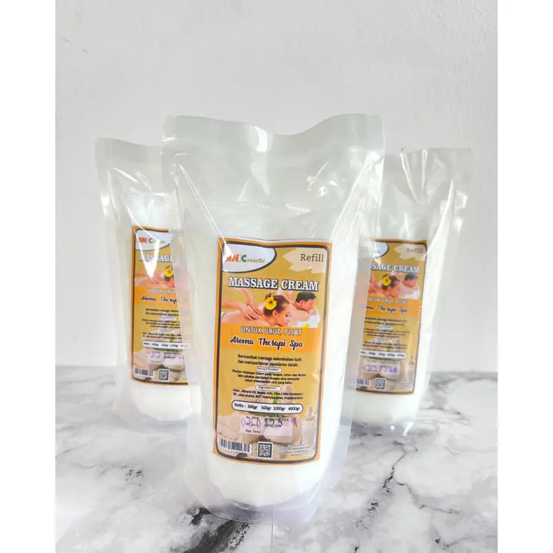 MASSAGE CREAM AROMATIC BPOM MERK RN /KRIM PIJAT SALON SPA REFLEKSI POUCH 1KG BPOM/MASSAGE CREAM 1 KG/ KRIM PIJAT/ CREAM MASSAGE (BPOM) REFILL