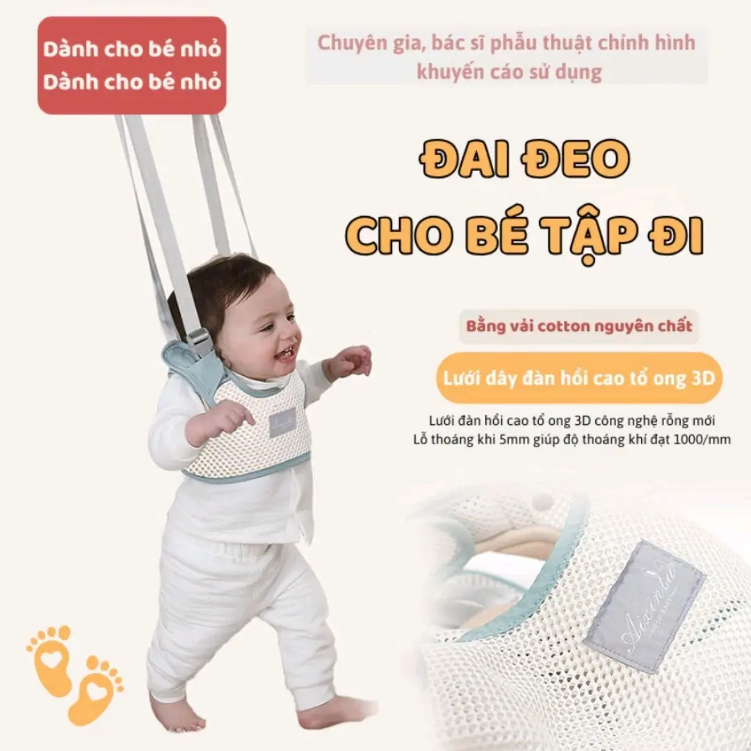 Dây Đai Địu Tập Đi Cho Bé - Chất Liệu Mềm Thoáng Khí, Thích Hợp Cho Bé Trong Độ Tuổi Tập Đi Từ 7 Tháng Tuổi Tập Đi An Toàn Nhanh Biết Đi