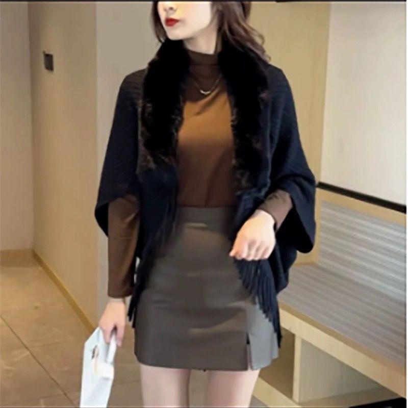 Product Introduction of Áo Khoác Khăn Choàng Nữ, Phong Cách Hàn Quốc Mới Mùa Thu, Dễ Phối Đồ, Thời Trang, Có Cổ Lông, Áo Len, Áo Cardigan, Có Thể Mặc Ngoài Trời 5