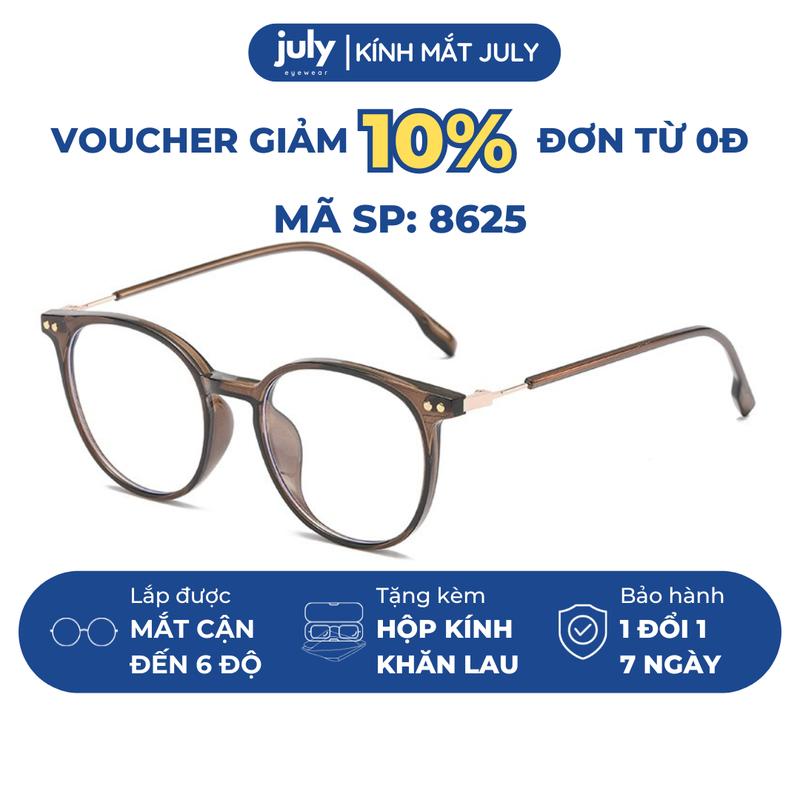 Gọng kính cận nữ form tròn cốt kim loại hợp mọi dáng mặt - Kính Mắt July 8625 Mắt Kính Women Tròng Kính Kim Tuyến gọng  oval