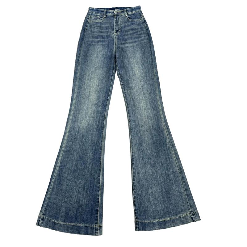  NQ NQ-JEANS Quần Jeans Loe Nữ Màu Xanh Bụi Dài 105-110-115cm Co Giãn Cho Khách Cao Từ M58-M83 Women 