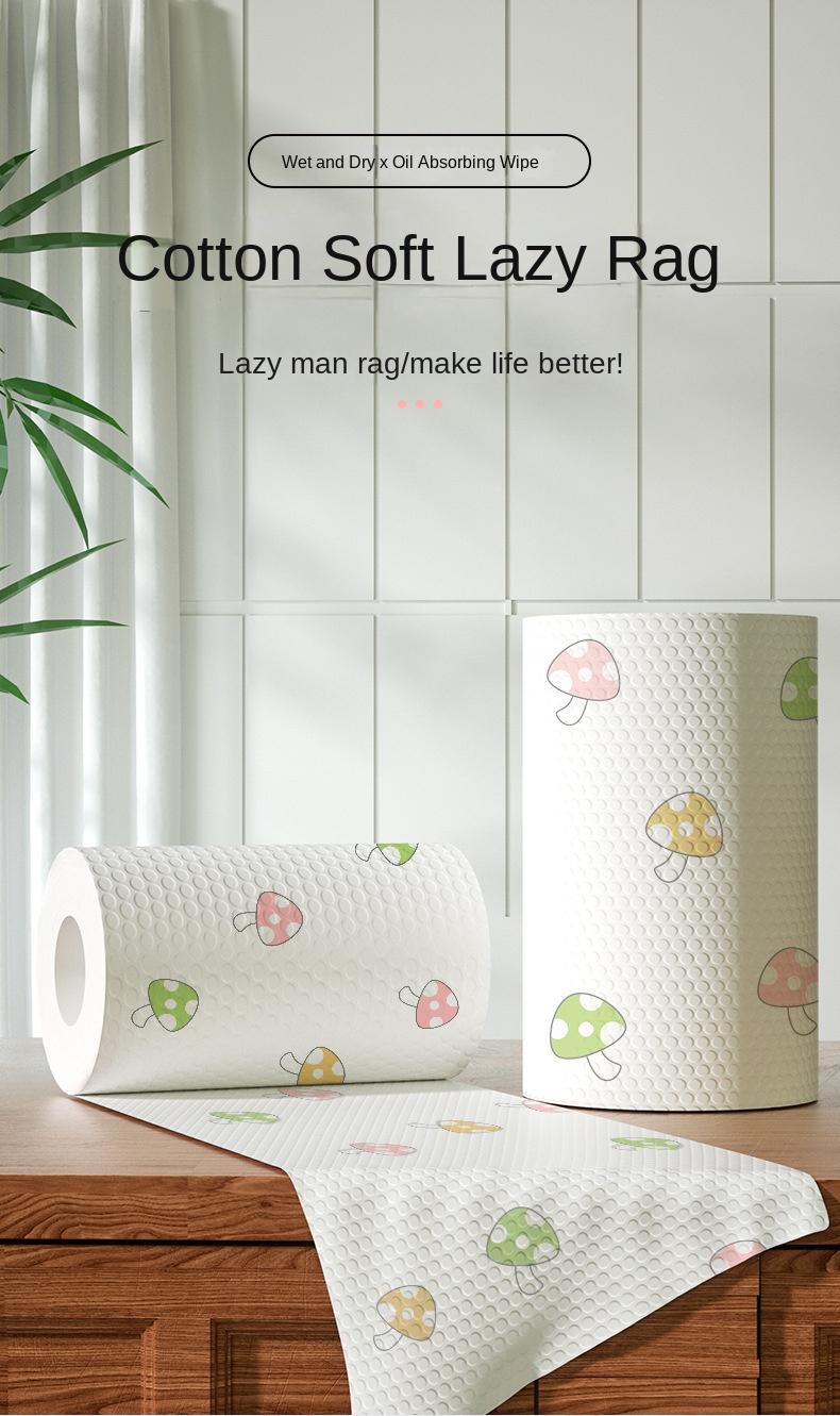 Product Introduction of Kitchen Rag Wet and Dry Cloth, Absorbent Water and Oil Absorbent Thick Thick Tissue, Multi-Purpose, Super Thick, Washable For Home Use, Point-Break Design easy to tear, and it's easier to dispose of when used 0