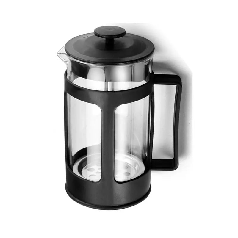 Máy pha cà phê và trà, Máy pha cà phê và trà kiểu Pháp, Tay cầm PC Trơn thời trang, Thân thủy tinh 600ml và 300ml, Bộ lọc bằng thép không gỉ 4
