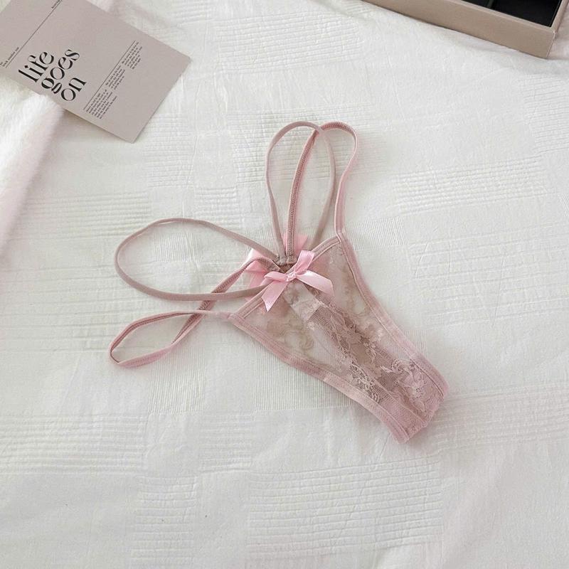 Quần Lót L.Khe Chất Ren Đính Nơ Cạp Dây Quyến Rũ, Gợi Cảm Q939 - THỦY BIKINI Nữ Women 0