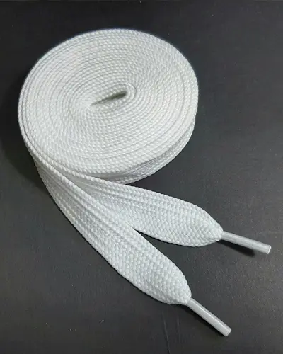 Dây giày trắng buộc dây thể thao loại dẹt dài 1,2m - 1 đôi 0