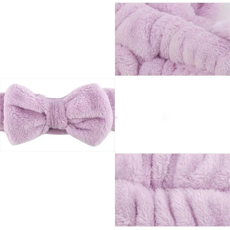 Bowknot Design Hair Band, Soft Comfortable Coral Fleece Hair Band, Elastic Headband for Women & Girls, Sports & Outdoor Clothing Accessories 7