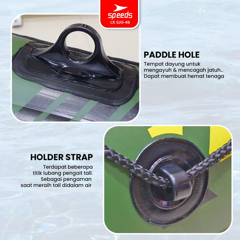 SPEEDS Perahu Karet Mancing Tiup Kayak + Dayung Inflatable Boat 2 Orang Rafting Sport Arung Jeram 020-46 2