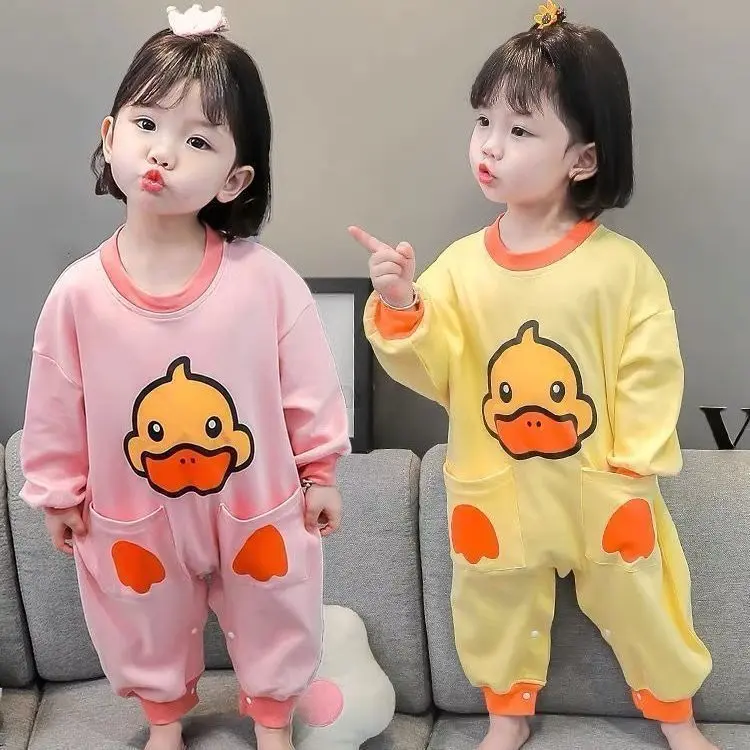 Đồ Ngủ Một Mảnh, Dành Cho Trẻ Em, Mùa Xuân Và Mùa Thu, Túi Ngủ Chống Đá, Thích Hợp Cho Bé Gái, Quần Áo Mùa Thu, Quần Áo Điều Hòa Không Khí, Đồ Mặc Nhà Dài Tay, Cho Bé Gái