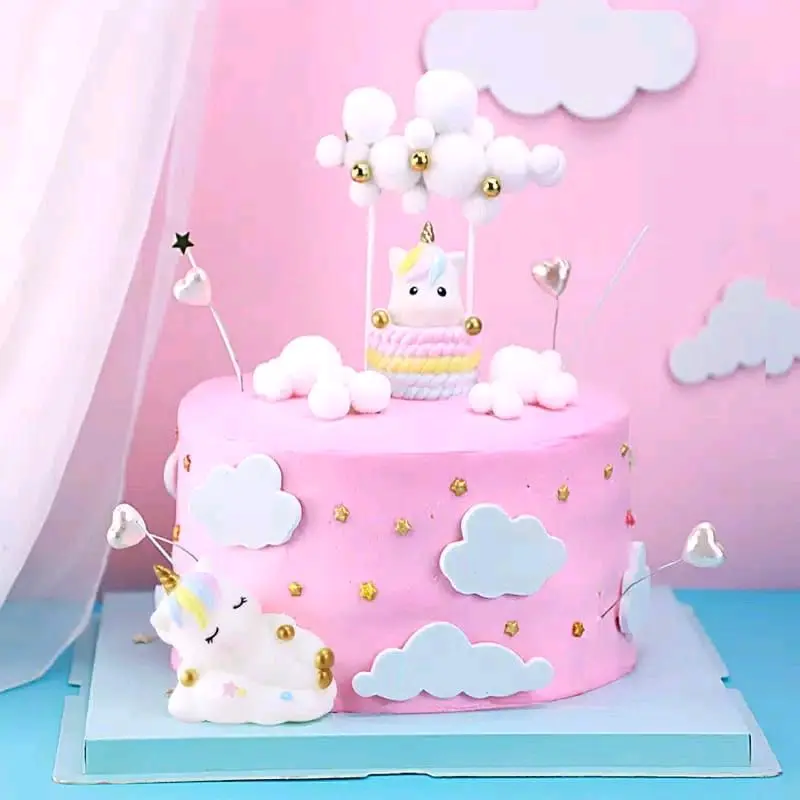 Cake Topper Unicorn Set 9 Pcs - Membuat Kue Anda Terlihat Lebih Menarik dan Unik