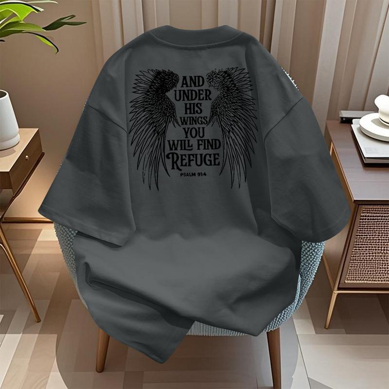 Áo Thun Ngắn Tay, Chất Liệu Cotton Mùa Hè, Thiết Kế In Hình, Phong Cách Thường Ngày Cổ Tròn, Dáng Rộng Vừa Vặn, Áo Nữ, Thoải Mái 3