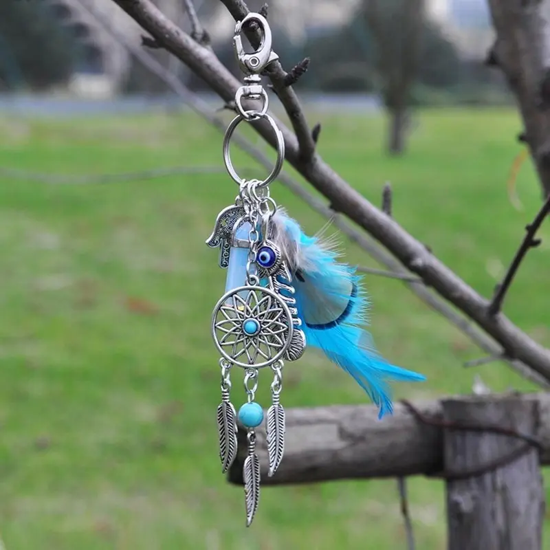 Dream Catcher Design Keychain, Bohemian Style Feather Decor Keychain, Bag Decor Tassel Keychain for Car, Home, Office, Car Accessories 4