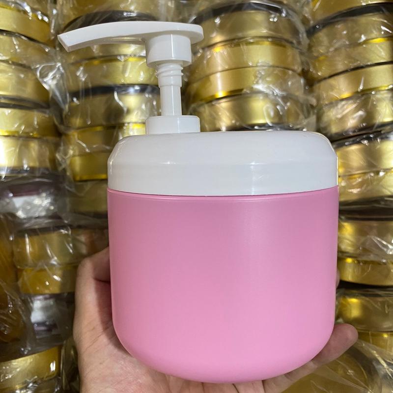 Hủ Hộp Đựng Kem Body 500g Bầu Có Vòi nhấn để Chiết Mĩ Phẩm, Đựng kem body, Kem ủ