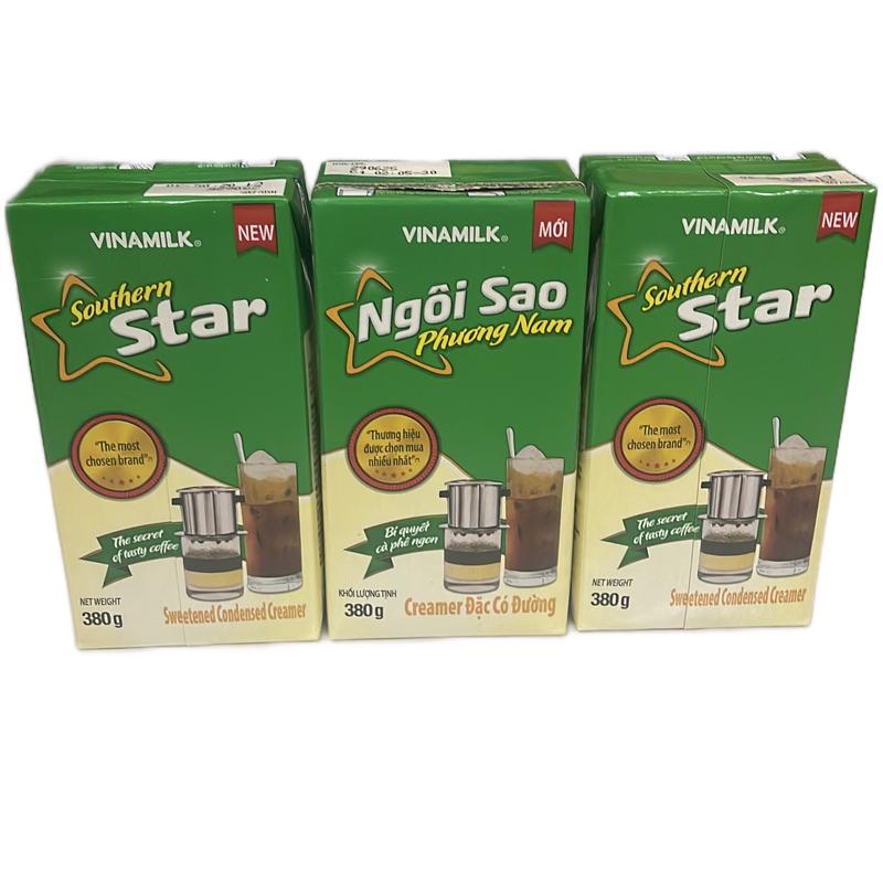   Hộp nhỏ  3 Hộp sữa đặc ngôi sao phương nam xanh lá 380g Sữa đặc pha chế . Socola condensed milk 
