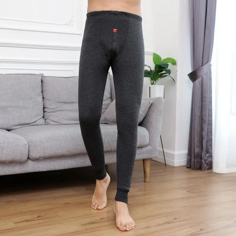 Quần Dài Ấm Cho Nam, Lót Lông Cừu, Quần Legging Dày, Ngoại Cỡ, Quần Dài Johns, Quần Nén, Dáng Rộng, Làm Bằng Bông Và Len, Thích Hợp Cho Mùa Đông