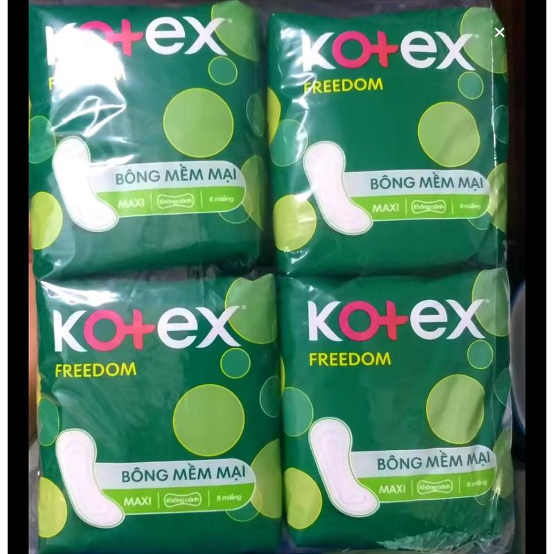 Combo 8 Gói Kotex Freedom Maxi Không Cánh 23cm - Mỗi Gói 8 Miếng