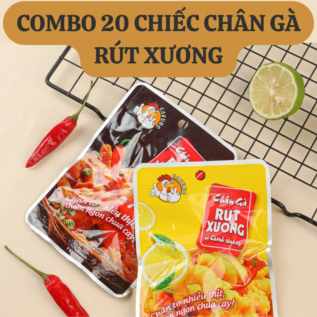 COMBO 20 chiếc chân gà rút xương CABUNO chọn vị chang a