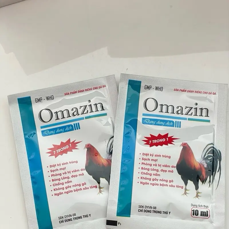 1 Gói Omazin tắm diệt mạt gà 7 trong 1, mượt lông, ngừa nấm da, ngừa sâu lông trên gà đá, gà chọi 4