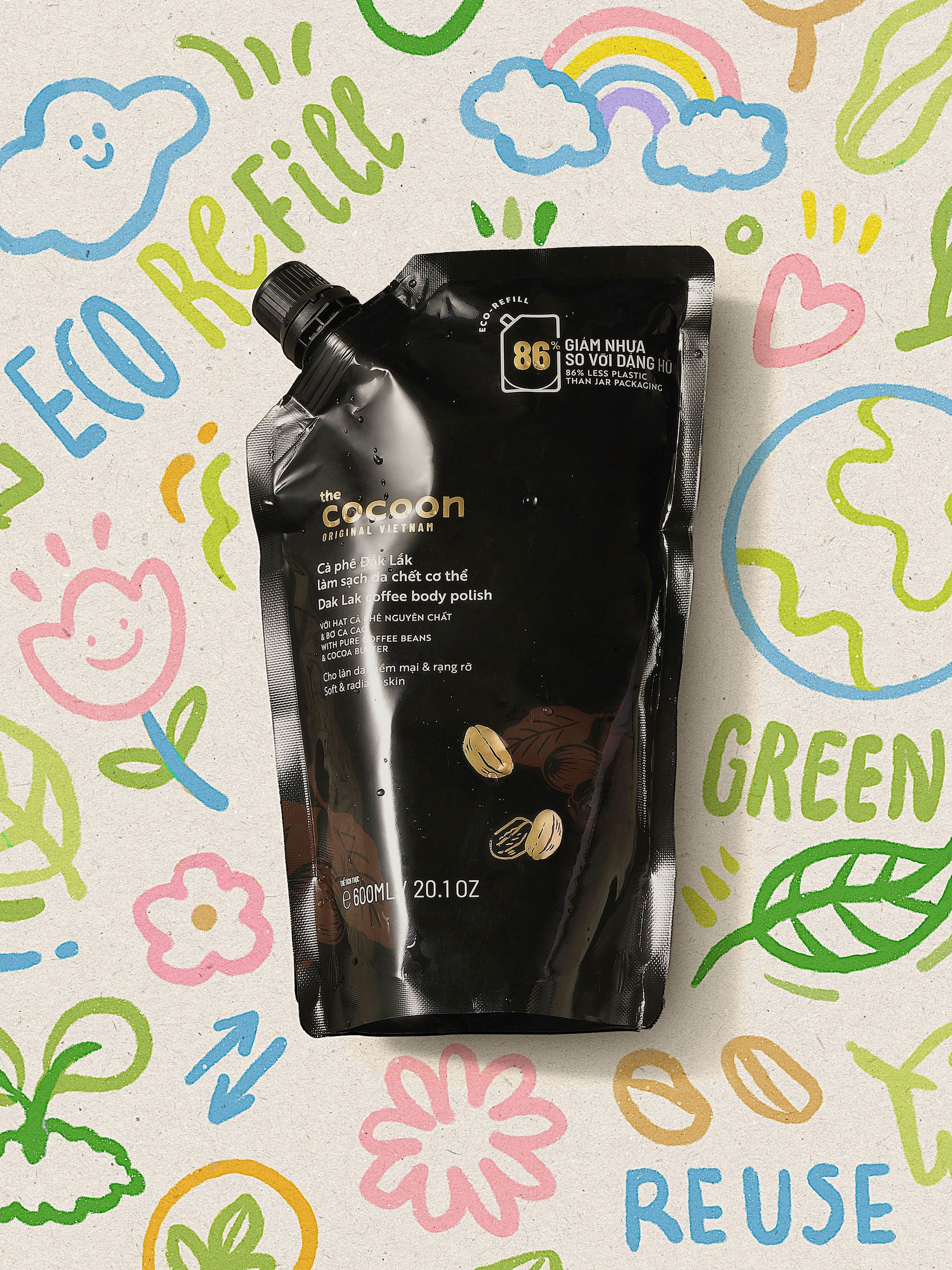 Hình ảnh Túi Refill 200ml - Cà phê Đắk Lắk làm sạch da chết cơ thể Cocoon cho làn da mềm mại & rạng rỡ 200ml 4