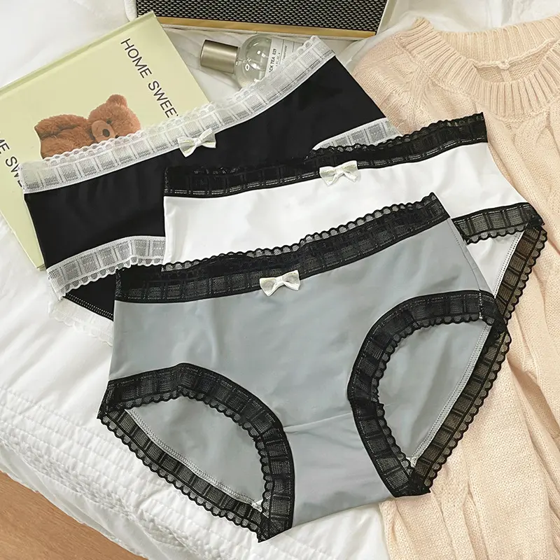 Internet Hot Ice Silk Seamless New Panties Women's Summer Thin Breathable Girl Mid-Waist Panties-2215