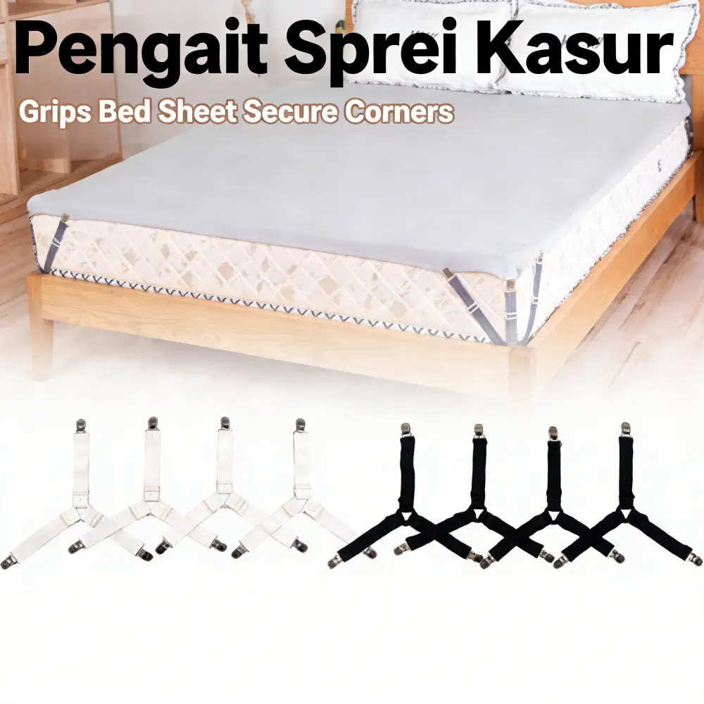 8 Buah Klip Seprai Premium Kualitas Tinggi - Penjepit Sudut Seprai Anti Lepas, Pengait Matras Berkekuatan Panjang, dan Penjepit Seprai Tempat Tidur kuat dengan 8 Titik Penghubung yang Aman, Model [Model Name], Panjang [Panjang]cm, Kualitas Terbaik
