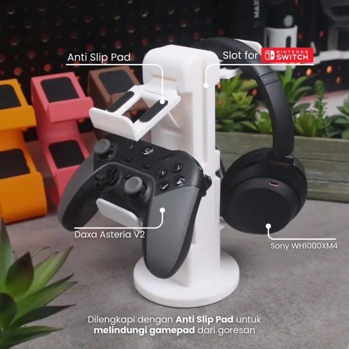 Tower Stand Kontroler Universal Solutive untuk Xbox, Playstation, Gamepad, dan Nintendo Switch Black Blue Controller gamepad  murah Red White 1