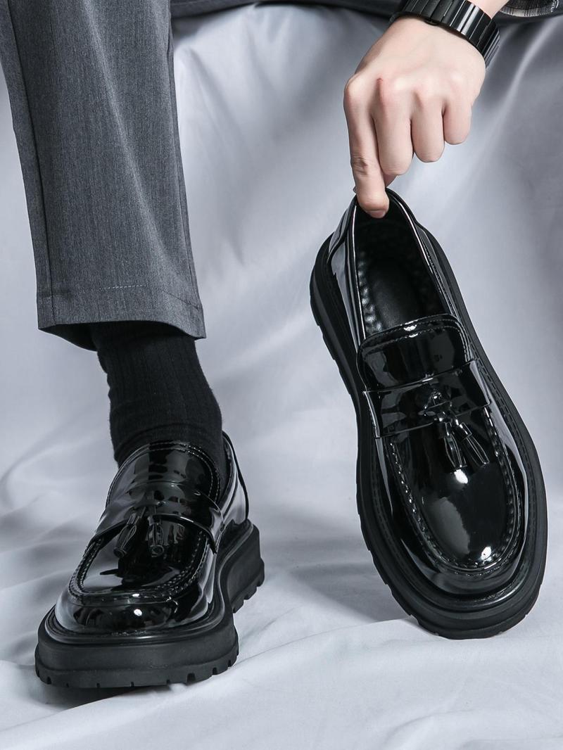 Product Introduction of Men's Business Style Solid Color  Dress Shoes, Fashionable Round Toe Shoes for Work Office, Casual Trendy Shoes for Daily Wear 6