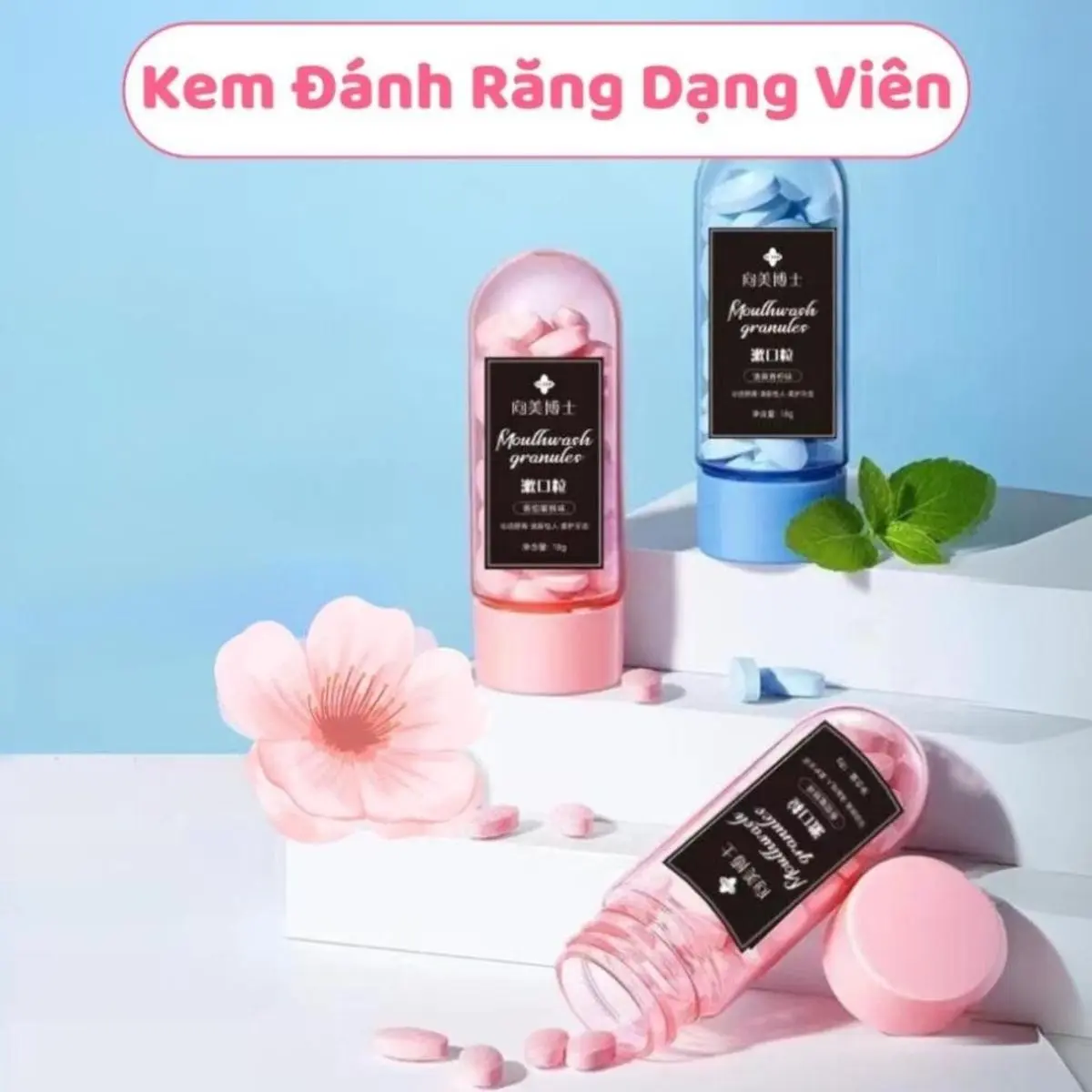 Kẹo đánh răng, viên đánh răng, kem đánh răng viên sủi bọt, viên súc miệng du lịch vệ sinh răng miệng - Life Style 4U Xịt Thơm Miệng Nước Súc Miệng Xịt Thơm Miệng Nước Súc Miệng