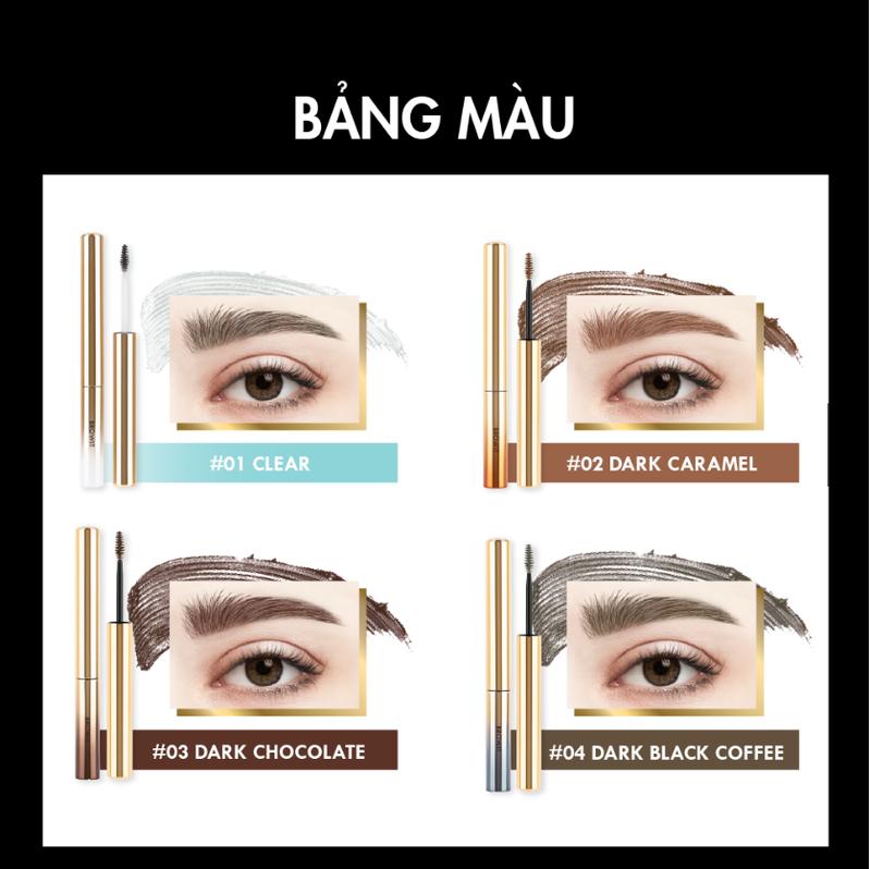 chải mày nongchat chuốt lông mày nongchat Bút Định Hình Lông Mày Không Nhòe Không Trôi Setting Eyebrow Mascara