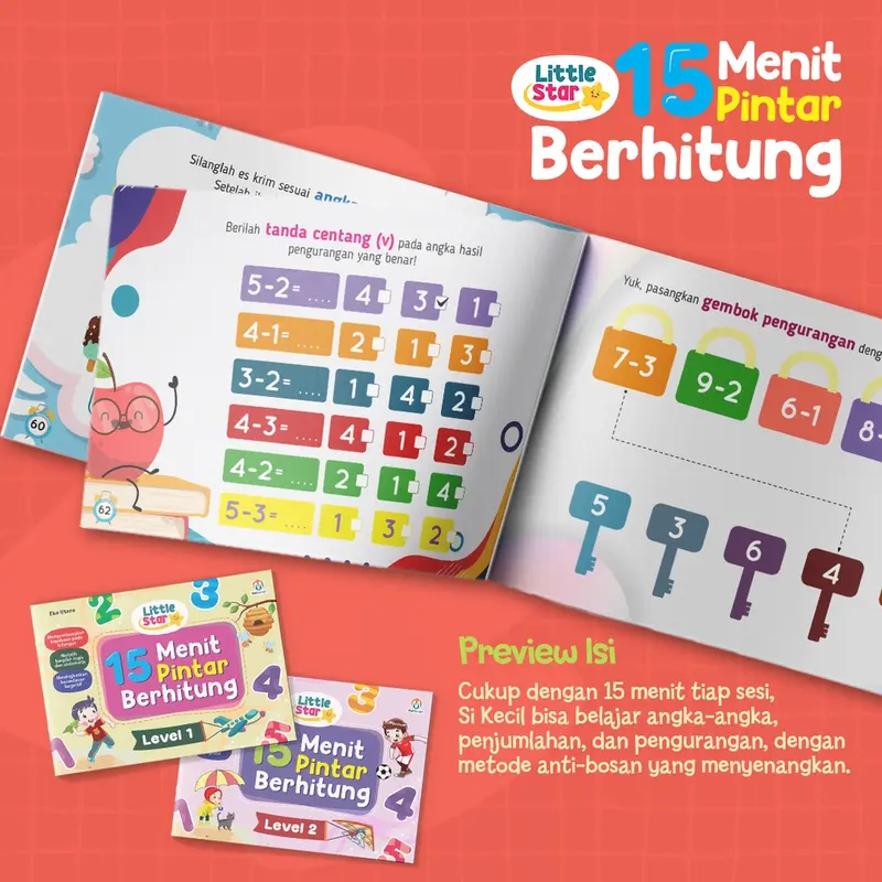 Buku Belajar Berhitung - Little Star 15 menit Pintar Berhitung (Usia 3+) Ziyad Books 7
