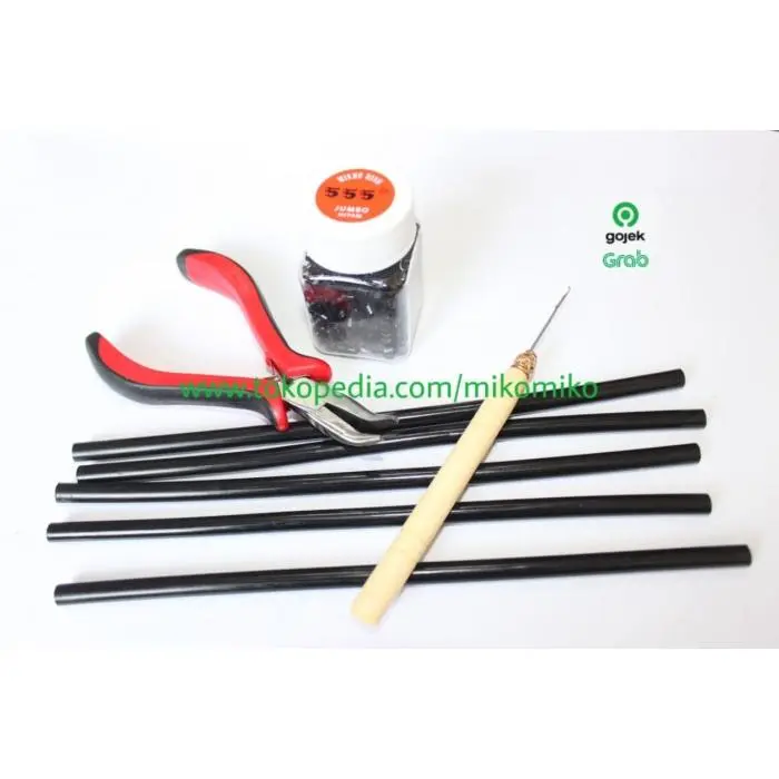 Paket 4 in 1 Ring Kait Lem dan Tang Sambung Rambut Hair Extension 0