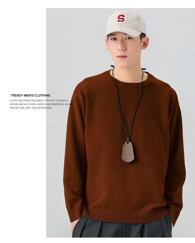 Product Introduction of ZOCI 2024 Áo Len Dệt Kim Cổ Tròn Mới Áo Dáng Rộng Thời Trang Phong Cách Hàn Quốc Cho Nam Menswear Shirt 24