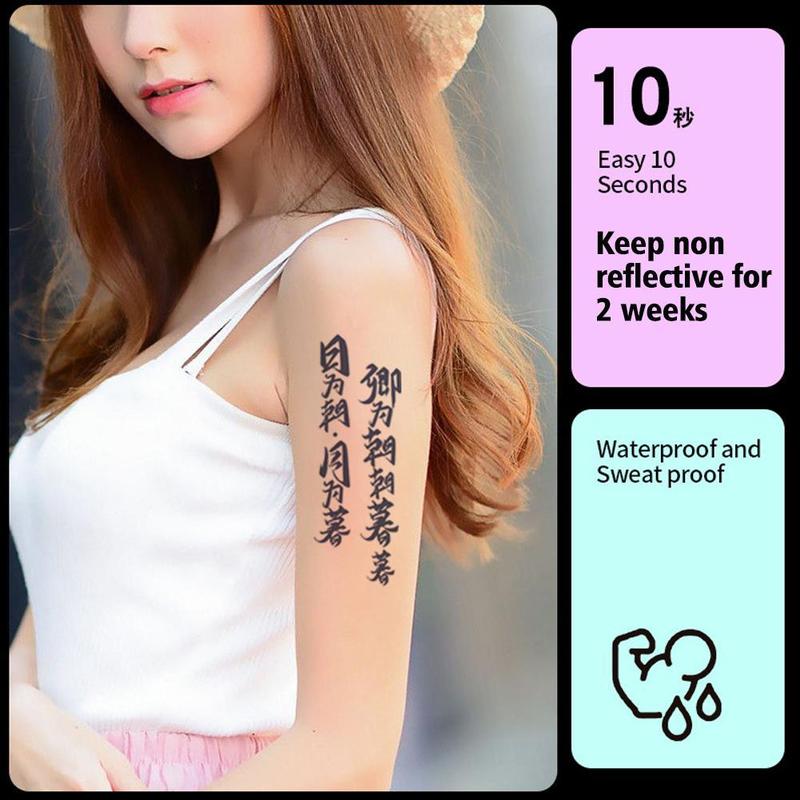 Product Introduction of Empowering Chinese Phrases Temporary Tattoo Stickers 12 Weeks Longevity E2J0 41