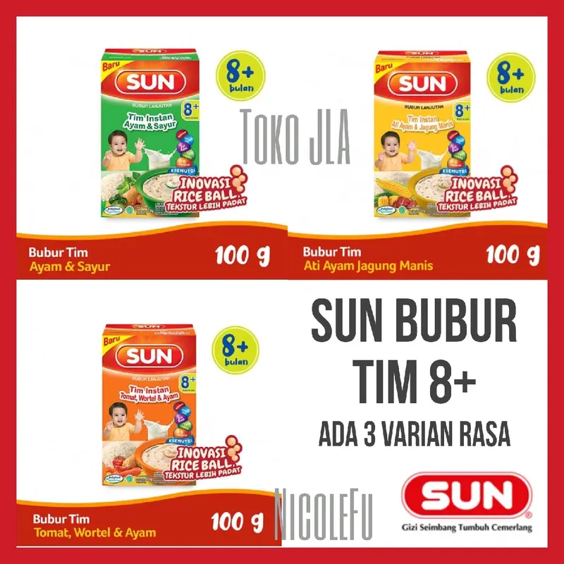 SUN Bubur Lanjutan Tim 8+ 100gr 1