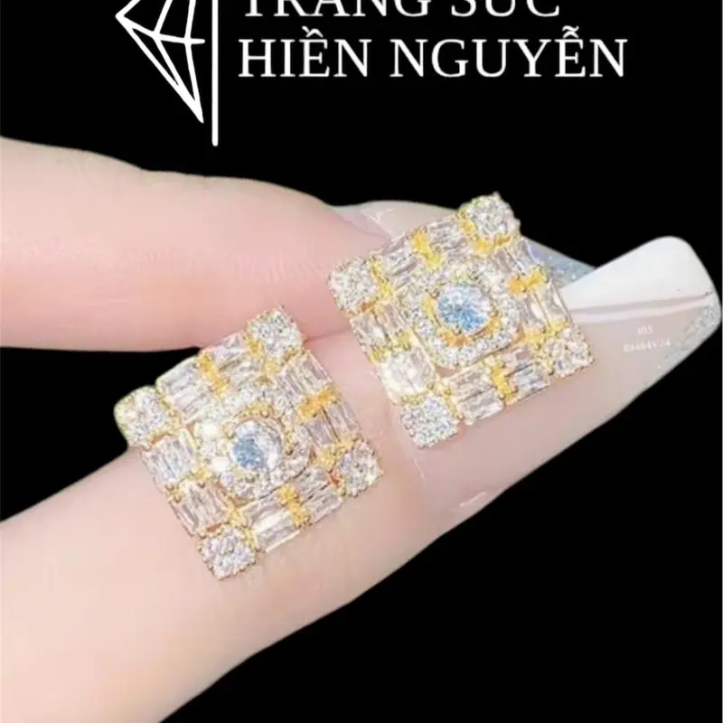 Bông Tai , Hoa Tai Xoàn Cao Cấp Siêu Sáng 1