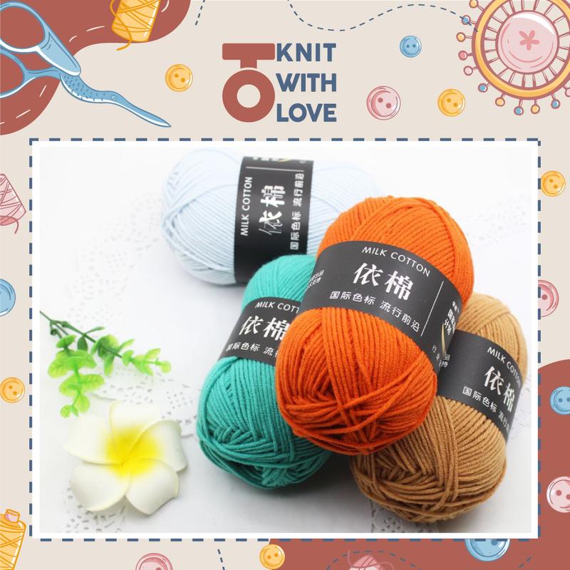 Len Milk cotton 50 gram baby mác đen, chất liệu cotton mềm mịn Diy