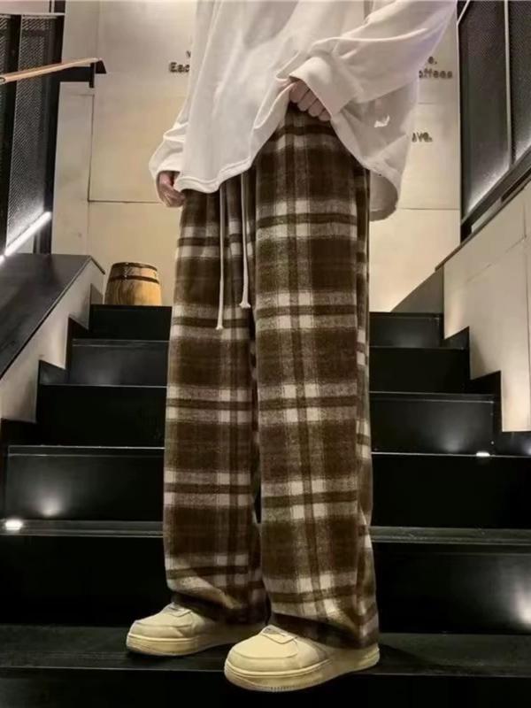 Quần ống rộng nỉ lưng cao CODE VN kẻ sọc caro chất dạ dày dặn cạp chun siêu hack dáng nhiều màu from rộng nam nữ