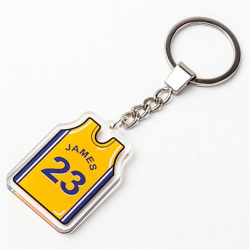 Product Introduction of Printed On Both Sides Jersey Shape Keychain Charms Sports Key Rings Basketball Fan Trinket Souvenir Accessories Gifts 16