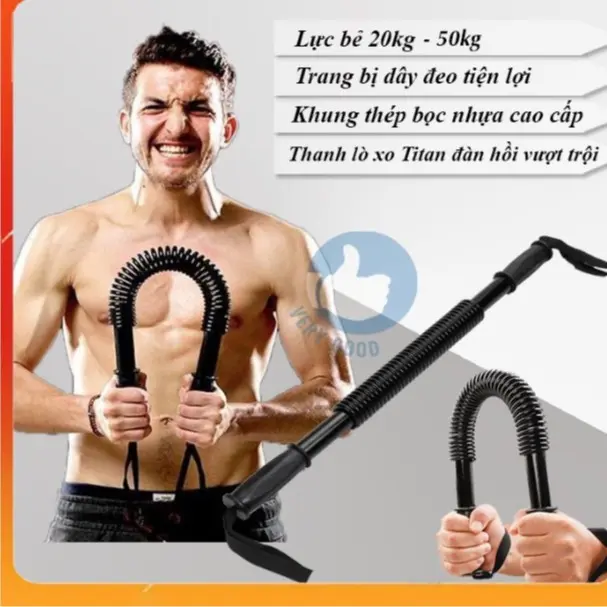 Gậy bẻ tập cơ tay ngực vai thanh lò xo Vàng- Đen cao cấp lực bẻ 20kg -100kg(tặng kèm túi đựng) đàn hồi tốt phù hợp luyện tập thể thao tại nhà 5