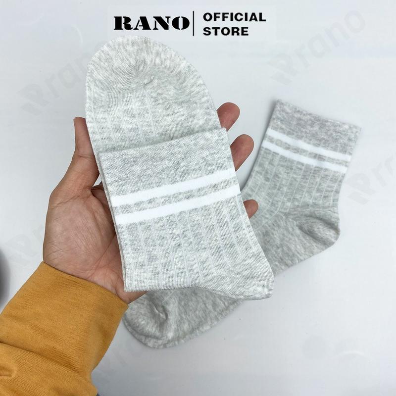 Product Introduction of Tất vớ nam nữ kẻ 2 sọc ngang cổ trung cao nhiều màu hàn quốc cotton trắng đen xanh vàng xám TAT_2SOC 18