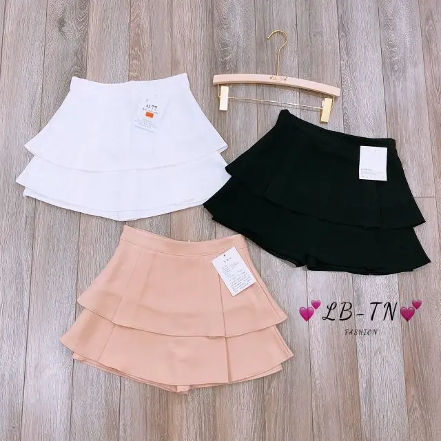 Chân Váy 2 tầng xiu xinh mã số 02 Nữ Women Màu Hồng Voi