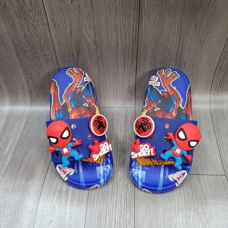 Dép siêu nhân hai màu cho bé trai gắn sticker nổi đẹp sịn sò Sandal Voi Dép Sandal
