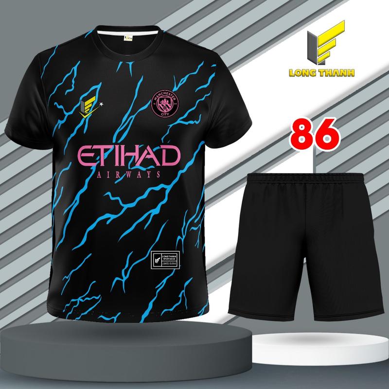 Bộ quần áo đá bóng, đồ đá banh nam nữ Man City, thun lạnh cao cấp Top Sport