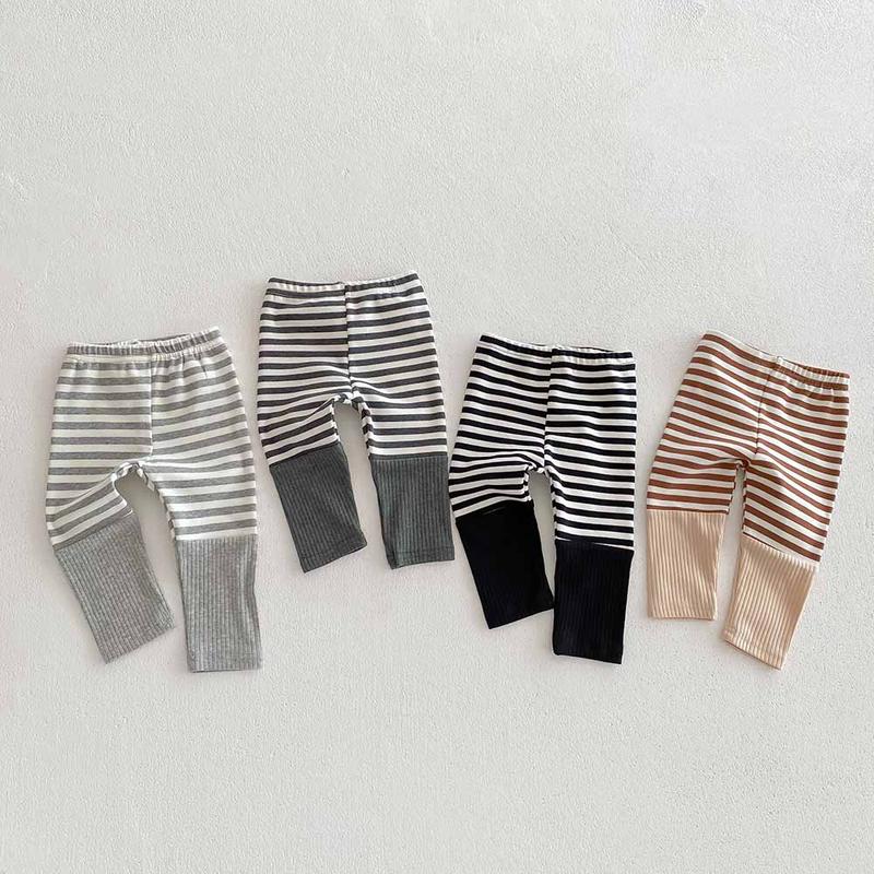 Product Introduction of Ins Korean Spring and Autumn Collection New boy's and girl's Baby Striped Bottom Pants Baby Large PP Pants Children's Color blocked Pants 5