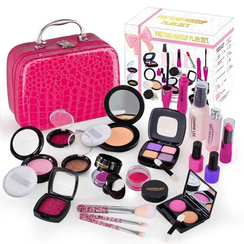 Fun Lipstick Makeup Toy Kit Summer Gift, 20pcs/set Realistic Princess Cosmetic Kit with Storage Bag, Cosmetic Toy Room Decor, Back To School Essentials, Kids Toys, Thanksgiving, Chrismats Gift Set, Christmas Gift, Stocking Filler 0