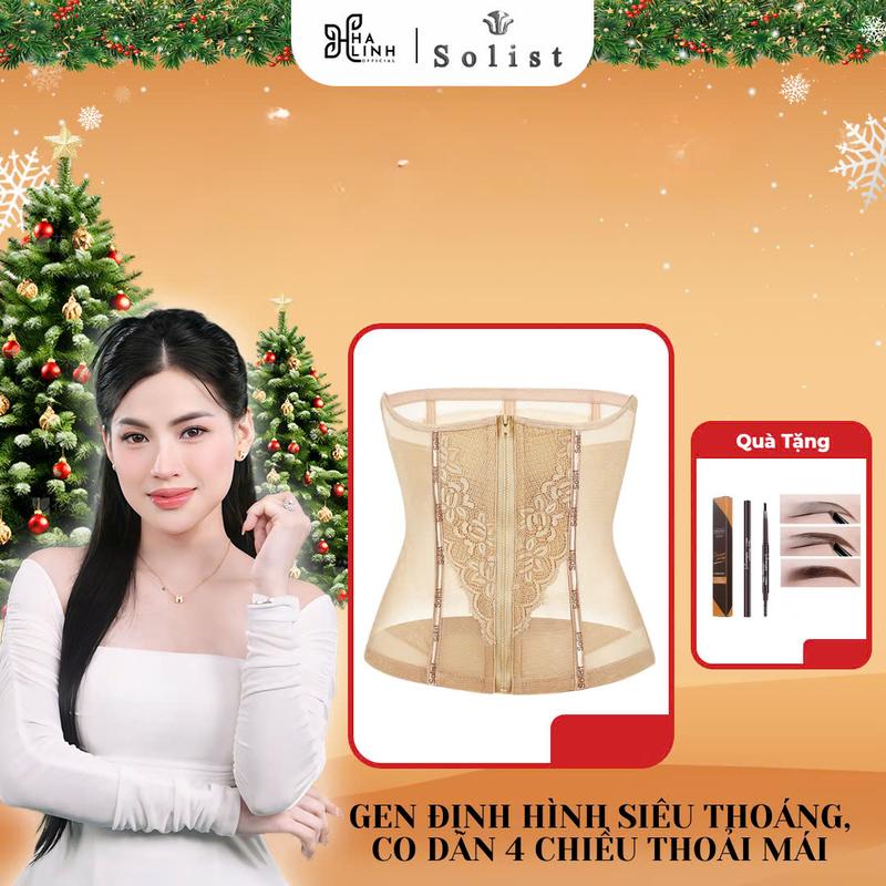 SOLIST GEN ĐỊNH HÌNH VÒNG HAI MỎNG MÁT SIÊU THOÁNG Nữ Women gen bung quan  nit nịt  bụng ÁO Gen Nịt Bụng xl nịt eo skims  body Ren Đen Ren Đen