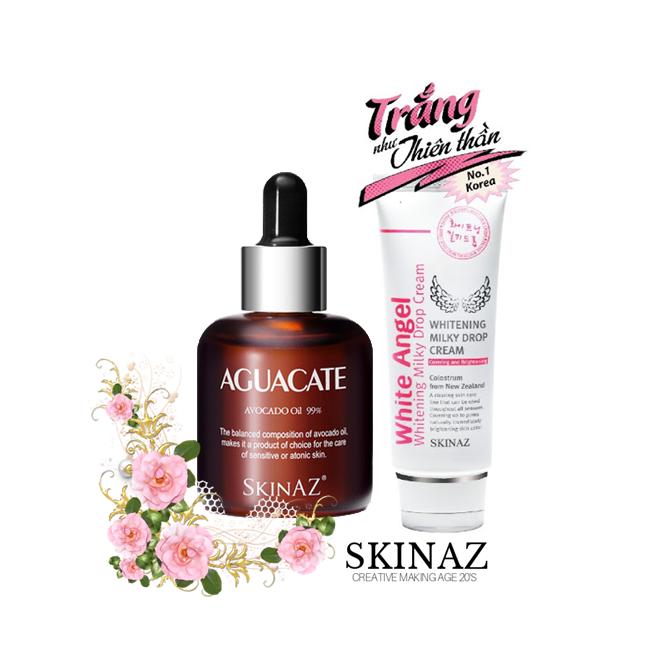 Bộ Dưỡng Trắng Da Kem White Angel Skinaz và Serum Tinh Chất Bơ Skinaz Skincare Kem Face