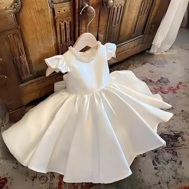 Đầm công chúa bé gái, váy công chúa bé gái, váy tiểu thư thôi nôi tay hến trắng bồng bềnh xinh xắn