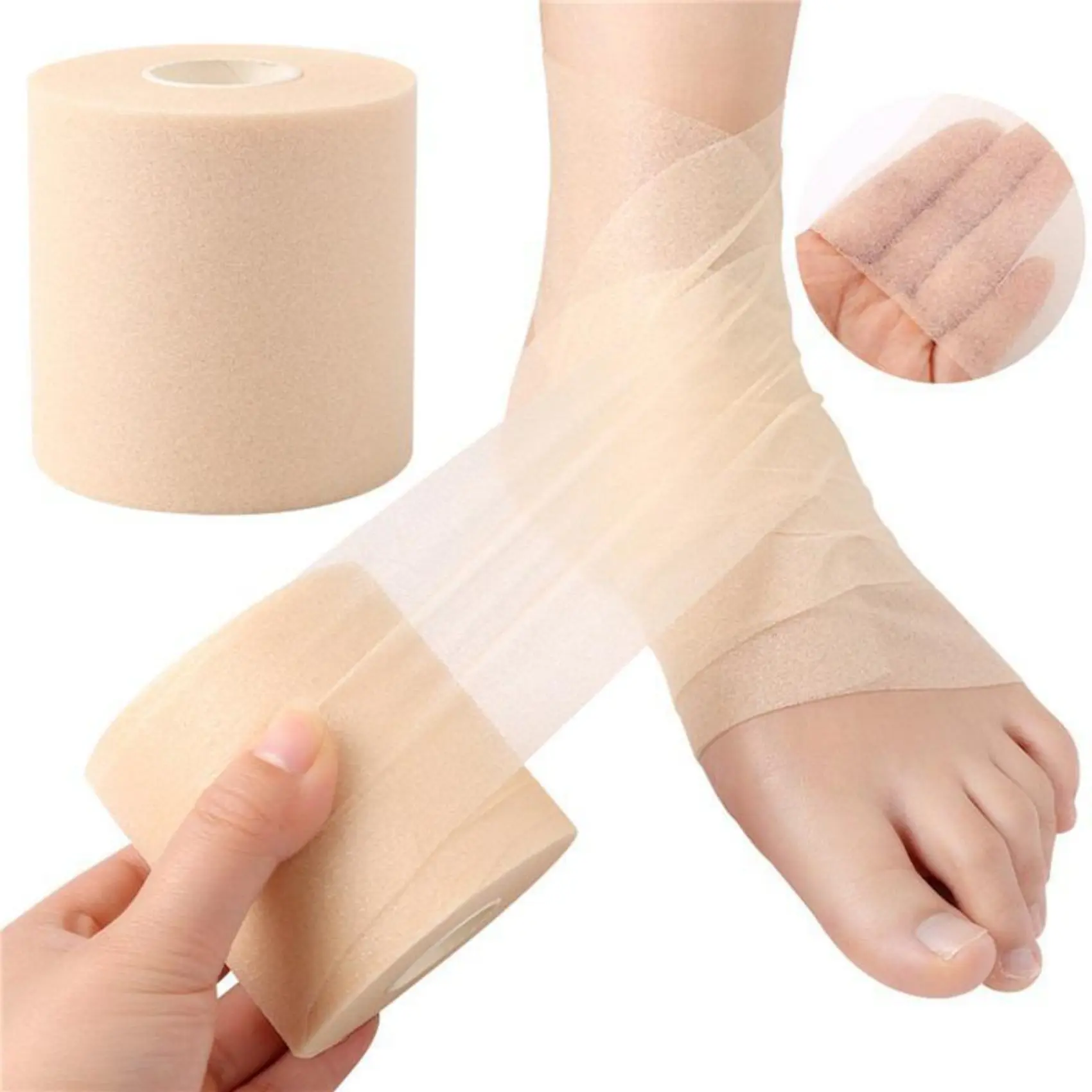 Băng Dính Keo Đàn Hồi, Miếng Dán Thể Thao, Dành Cho Mắt Cá Chân Và Đầu Gối, Làm Bằng Bọt Biển, AH